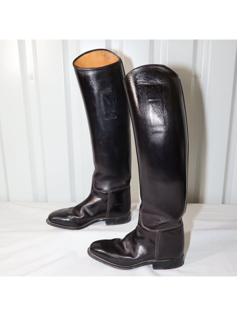 Konigs Equestrian Dressage Show Boots Black Leather Tall Size UK 4 US 6.5
